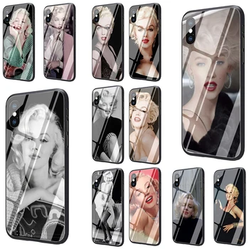 Marilyn Monroe Grūdintas Stiklas Telefono Dangtelį Atveju iPhone, SE 2020 m., 5 5s 6 6s Plius 7 8 Plus X XR XS 11 Pro Max
