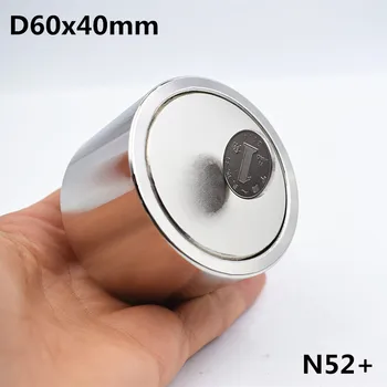 N52 50x30 Super galingas Neodimio magnetai, stiprūs, apvalūs nuolatinis neodimio magnetinė Retųjų Žemių iman D60x40mm Retųjų Žemių