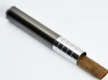 Naujas 1pcs Stainles Steel Cigarų Atveju Humidoras Storis Vieną Cigarų Tube Box Metalo Nešiojamų Cigarų Reikmenys dia 19mm