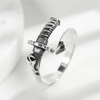 Naujas 925 sterlingas sidabro šviesą Tailando sidabro žiedas originalaus dizaino asmenybės samurajus kardas Tailando sidabro žiedas vyrams