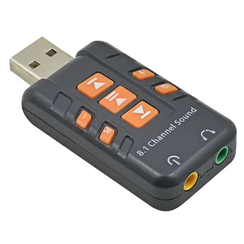 Naujas Atvykimo USB 3D Garso Išorinė USB Garso plokštė 8.1 Kanalo Adapteris Tarjeta De Sonido 