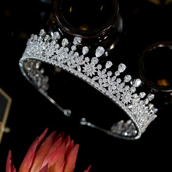 Naujas Kubinis Cirkonis Princess Crown Plaukų Aksesuarai Cirkonis Crystal Royal Queen Paradas Šalis, Galvos Apdangalai, Vestuviniai Papuošalai A01082