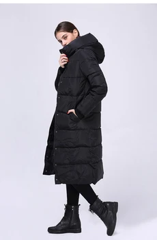 Naujas Moterų didelio dydžio sustorėjimas Sustans Gobtuvu, užtrauktukas Medvilnės drabužius Moterų Žiemos Paltai