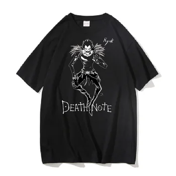 Naujovė Death Note Shinigami Ryuk T-shirt Moterims trumpomis Rankovėmis Japonų Manga Light Yagami T-shirt Medvilnės Anime Tee Dovanų Idėja y2k