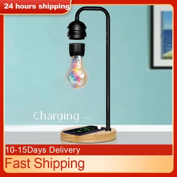 Naujovė LED Magnetic Levitation Lemputė Užveskite Slankiojo Stalo Lempos Magic Black Tech Belaidis Kroviklis, Telefono Kalėdų Dovana Naujas