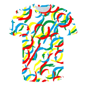 Naujų Spalvų Įtaigus Hipnotizuojantis Print T-shirt Juokinga 3D Sukimasis, Trumpas rankovėmis Marškinėliai Marškinėliai Dropship Vyrams Ir Moterims