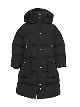 Originalaus Dizaino Rudenį, Žiemą Moterys Puffer Jacket Korėjos Atsitiktinis Negabaritinių Pridėti Storas Šiltas Žemyn Medvilnės Juoda Ilgai Kamšalu Kailis Parkas