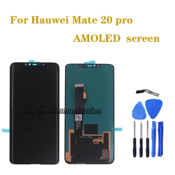 Originalus Amoled ekrano ir Huawei Mate 20 pro LCD ekranas jutiklinis ekranas skaitmeninis keitiklis komponentas su pirštų atspaudų remontas, dalys