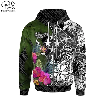 PLstar Kosmosas 3DPrint Genčių Kosrae Polinezijos Tropinių Gėlių Hibiscus Harajuku Streetwear Juokinga Unisex Hoodies/Zip Hoodies-b8