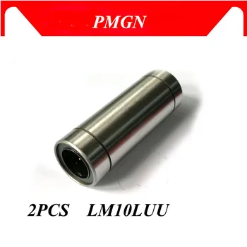 PMGN 2VNT LM10LUU 10mmx19mmx55mm 10mm Aukštos kokybės ilgesnis Linijinis Rutulinis Guolis Bush Praėjimo už 10mm Strypas, Apvalus Veleno CNC
