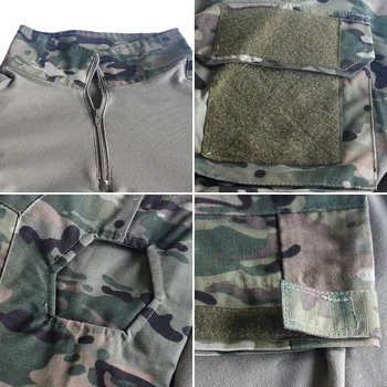ReFire Pavarų Kamufliažas Taktinis marškinėliai Vyrams, ilgomis Rankovėmis Kareiviai Mūšio Armijos T-Shirt Karinės USMC Specialiųjų Pajėgų Dažasvydis Marškinėliai