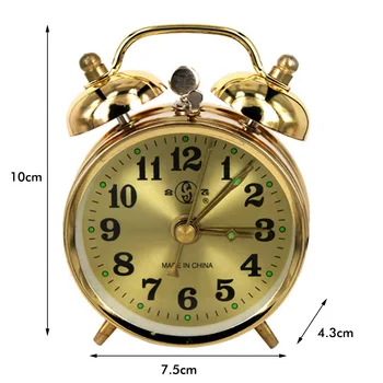 Retro Aukso Mechaninė Žadintuvas Derliaus Instrukcija Likviduoti Laikrodis Metalo Atidėti Stalo Laikrodis Namų Puošybai