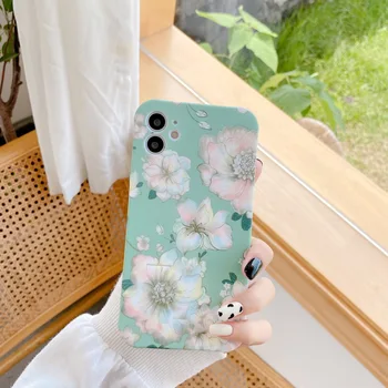 Retro palace baltos gėlės Meno aliejaus tapybai laikiklis Telefono dėklas skirtas iPhone 11 Pro XS Max XR X 7 8 Plius 7Plus atveju mielas galinį dangtelį