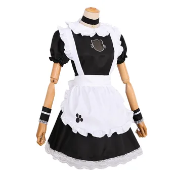 S-4XL Seksualus prancūzų Kambarinės Kostiumas Sweet Gothic Lolita Dress Anime Cosplay Bailys, Kambarinės Uniforma Plius Dydis Halloween Kostiumai Wome