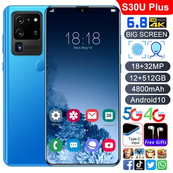 S30U Plius 6.7 colių Smartphonach Android 10, Universalus 5G TEGUL mobiliųjų telefonų 12 GB+512 GB 10-Core MTK6799 4800mAh Dual SIM Mobilus Telefonas