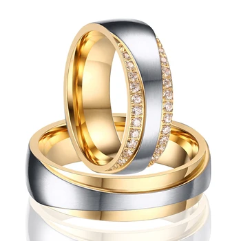 Siela Vyrai 1 Pora Mylėtojas Aukso Spalvos Titano Plieno Infinity Dizaino Vestuvinis Žiedas su CZ Stone Vestuvių Juostoje Moterims ir Vyrams