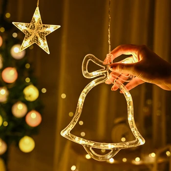 Smaraad 3.5 M LED Star Elnias Medžio Bell Kalėdinė Girlianda Pasakų Užuolaidų String Šviesos Namuose Naujųjų Metų Vestuves Apdaila