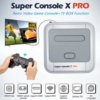Super Konsolės X Pro Delninis Žaidimų Konsolės bevielio ryšio Retro Žaidimų Konsolės Emuliatorius Su 50000 Žaidimų Konsolės PS1 /N64/DC
