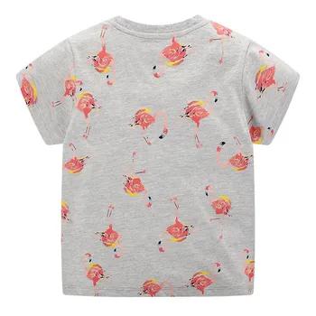 T-shirt Girls T Marškinėliai, Vaikiški marškinėliai Flamingo Spausdinti Vasaros Viršūnes Trumpas Rankovės Tees Viršūnes Vaikų Vasaros Drabužių