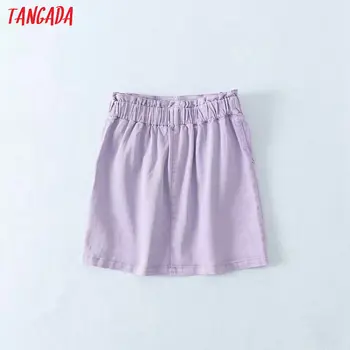 Tangada moterų levandų džinsinio sijonai kišenėje didelis strethy juosmens 2020 naujas vasaros moterų Elgant mini sijonas 5B13