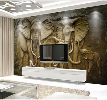 Tapetai 3D Stereoskopinis Iškilumo Pilka Afrikos dramblys Abstraktusis Menas, Sienų Freskos Gyvenimo Kambario, Miegamasis 8d Sienų Tapetai, Dekoras