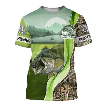Tessffel Naujas Mados Gyvūnų Meno Marlin Bass Medžioklės, Žvejybos Medžiotojas Camo Fisher 3DPrint Unisex marškinėliai trumpomis rankovėmis Vyrams/Moterims, s-1