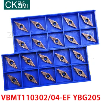 VBMT110302-EF YBG205 VBMT110304-EF YBG205 karbido Įdėklai, Tekinimo, Pjovimo įrankiai CNC metalo tekinimo įrankiai VBMT nerūdijančio plieno