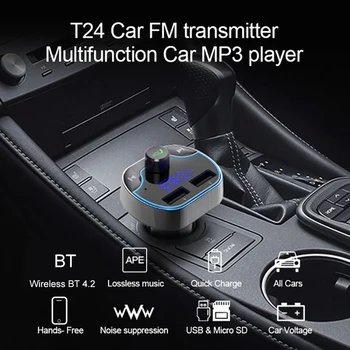 VisTsing Bluetooth 4.2 FM Siųstuvas Moduliatorius Automobilinis Įkroviklis 3.1 Dual USB Adapteris Automobilinis MP3 Grotuvas Belaidžio Garso Imtuvą