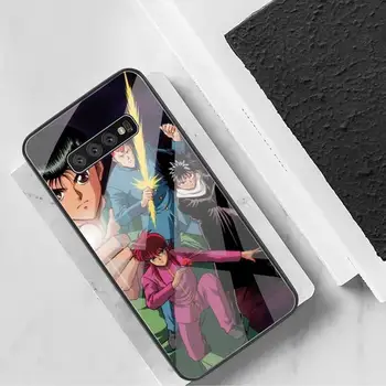 Yu Yu Yuyu Hakusho anime black Telefono dėklas Korpuso Grūdintas Stiklas Samsung S20 Plius S7 S8 S9 S10 Plus Pastaba 8 9 10 Plius