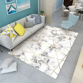 Šiuolaikinės marmuro šviesos prabanga Abstrakčiai miegamasis kambarys pilnas grindų kilimėlis gyvenamasis kambarys sofos arbatos stalo, kilimo, grindų kilimėlis
