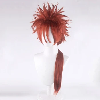 Žaidimo Final Fantasy VII Remake Reno Cosplay Perukas Raudona Ilgai Stiliaus Aukštos temperatūros Hairpiece Kalėdų Helovinas Perukai Grell Sutcliff