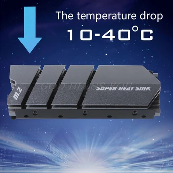 1 pasirinkite 2 M. SSD NVMe NGFF Šilumos Kriaukle Aliuminio Heatsink su Šiluminę Pagalvėlę M2 2280 SSD Kietąjį Diską, KOMPIUTERIO Šilumos Tarpiklis