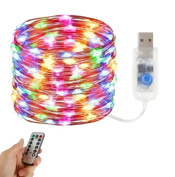 10M LED String žibintai USB Varinės Vielos Pasakų Žibintai Kalėdinė Girlianda, Patalpų Miegamųjų Namo Vestuvių Naujųjų Metų Kalėdų Eglutės Puošimas