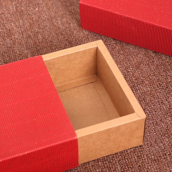 10vnt Kraft Popieriaus Pakuotės Kartono Dėžutė Rudos mažą Pakuotę Dovanų Dėžutėje Raudona Dideli Popieriaus Stalčių Langelį, Dovana, Papuošalai Muilo Saldainių Dėžutė