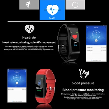 115 Plus Smart Horloge Gezondheid Hartslag Bloeddruk Fitness Tracker Polsband Stebėti Sporto Smart Horloge voor 