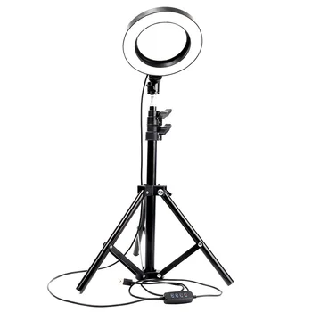 16cm LED Žiedo, Šviesos, Fotografijos Selfie Žiedo Apšvietimo 6 colių su Trikojis Stovas Užpildyti Lempa Telefono, 