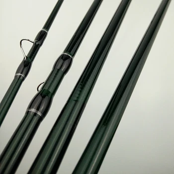2,7 m, žalios spalvos, plaukiojantiems su lazdele anglies 9 pėdų 4 skirsniuose skristi žvejybos strypai 6# 8# minkštas žvejybos polių kamštienos rankena