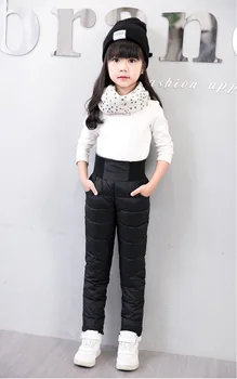 2017 m. Žiemos vaikai, berniukas ir mergaitė, kelnės kelnės storio specialios medvilnės kelnės 4-9Y vaikas aukšto juosmens žiemos dizaino kelnės drabužiai
