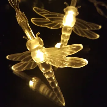 2018 NAUJAS 3M 30LED Žibintai Dragonfly LED String AA Baterijos Girliandą Pakabukas Šviesos Sodo Puošmena Šalis Dekoro Prekes