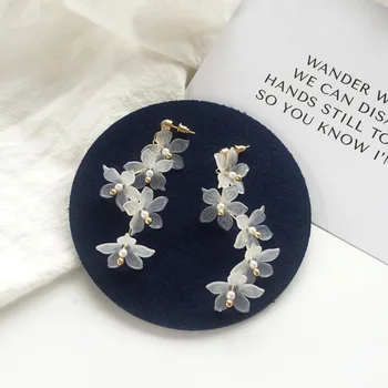 2019 m. Naujas gėlių rankų darbo bohemijos boho auskarai moterų mados ilgi kabantys auskarai crystal moterų vestuvių earings šaliai, papuošalai