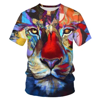 2020 m. Vaikų marškinėliai berniukas mergaičių 3D Atspausdintas Tigras T-shirts Liūtas Megztiniai vaikams Drabužių tigras Baby Cheetah Paauglys Drabužiai