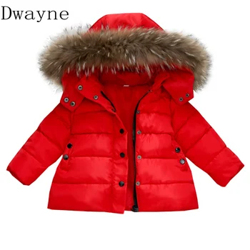 2020 m. Žiemos Vaikai Medvilnės Paltai Mergaitėms Berniukai Šiltos Žiemos Striukė Kūdikiui Vaikų Žiemos Drabužių Gobtuvu Viršutiniai drabužiai, Paltai Balta Raudona