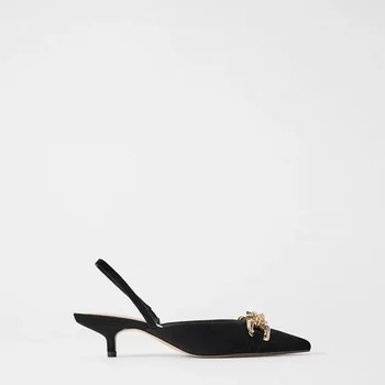 2020 moterų siurbliai katės aukštakulnius Sandalus naujas nurodė, elegantiškas stiletto metalo moterų batai ponios siurbliai, juoda ir raudona mažo kulno batų