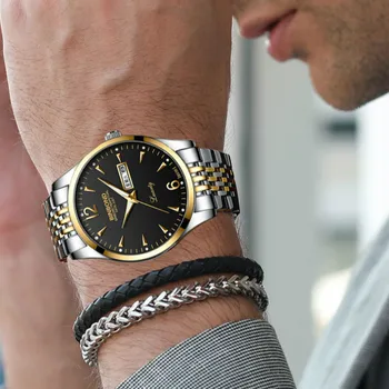 2020 Nauji Prabangūs vyriški Kvarcinis Laikrodis Nerūdijančio Plieno Laikrodžiai Top Brand Savaitę Data Vyrų Laikrodžiai Reloj Hombre
