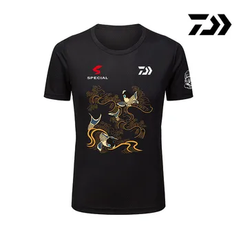 2020 Patogus Daiwa Vyrų Žvejybos Drabužių trumpomis Rankovėmis Vasaros Žvejybos T-shirt Kvėpuojantis Quick Dry DAWA 