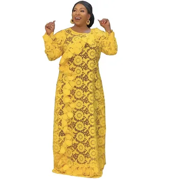 2021 Afrikos Suknelės Moterims Afrikos Musulmonų Drabužiai Ilga Suknelė Aukštos Kokybės Ilgio Mados Afrikos Nėrinių Suknelė Panele