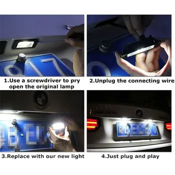2VNT 18 LED Klaidų Licenciją Plokštelės Šviesos Žibintas, Skirtas Audi A3 A4 A5 A6 A8 B6 B7 Q7