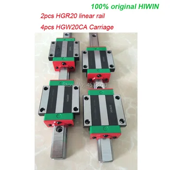 2vnt originalus HIWIN linijinės geležinkelių vadovas HGR20 - 1100 1200 1500 + 4pcs HGH20CA ar HGW20CA linijinis vežimas