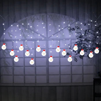 3.5 M 5M Sniego Led užuolaidų styginių šviesos 8 režimai Keičiamas Santa Claus ir Kalėdų varveklis šviesa už Lango Vestuves dekoras