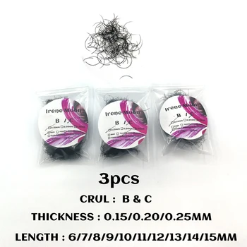 3 pakuotės B&C Curl Atskirų False Lashes 0.15/0.20/0.25 mm ir 6-15mm Prarasti Urmu Netikrų Blakstienų Pratęsimo Faux Cils Blakstienų Makiažas